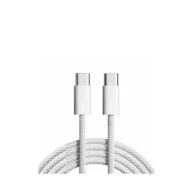 2M Braided Type C To Type C (White)- Bulk (Pack Of 10)