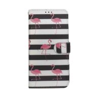 Flower Printed Wallet Case Black Stripes - iPhone 15Plus/14Plus