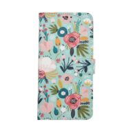 Flower Printed Wallet Case Green - iPhone 15Plus/14Plus