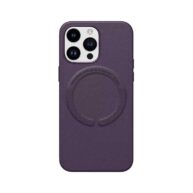 Leather Mag Safe Case Dark Purple - iPhone 15Plus/14Plus