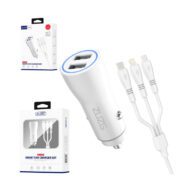 ZUZG 3in1 Dual USB Combo Smart Car Charger Set (Lightning/Micro/Type C) ZC-C10ST