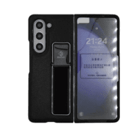 Leather Grip Case Black - Galaxy Z Fold 5