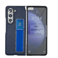 Leather Grip Case Navy - Galaxy Z Fold 5