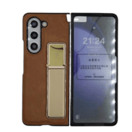 Leather Grip Case Brown - Galaxy Z Fold 5