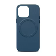 Leather Mag Safe Case Navy - iPhone 16 Plus