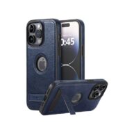 Leather Stand Case Navy - Galaxy S24/S25