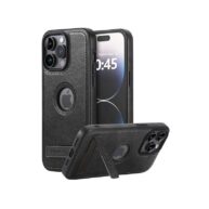 Leather Stand Case Black - Galaxy S24/S25