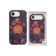 Velvet Flower Pattern Case Dark Purple - iPhone 17