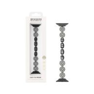 Elegant Bracelet diamond flower watch band 38/40/41MM - Black