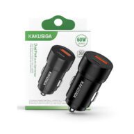 KAKU 60W Dual Port USB/Type C Car Charger Black- KSC-1972