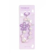Bracelet Lanyards For Cell Phone Purple Flower