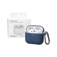 Airpods 4 Lychee Pattern Silicon Case – Midnight Blue