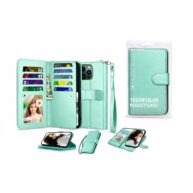 Tech Folio 9 Pocket Detachable Wallet Teal - iPhone 15 Pro