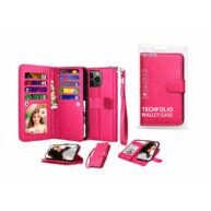 Tech Folio 9 Pocket Detachable Wallet Hot Pink - iPhone 15