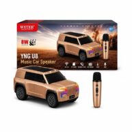 WSTER SUV Bluetooth Speaker & Wireless Karaoke Mic (Gold)