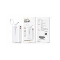 Hosgubo 10000mAh Power Bank with Built-in USB-C Cable and LED Digital Display - White